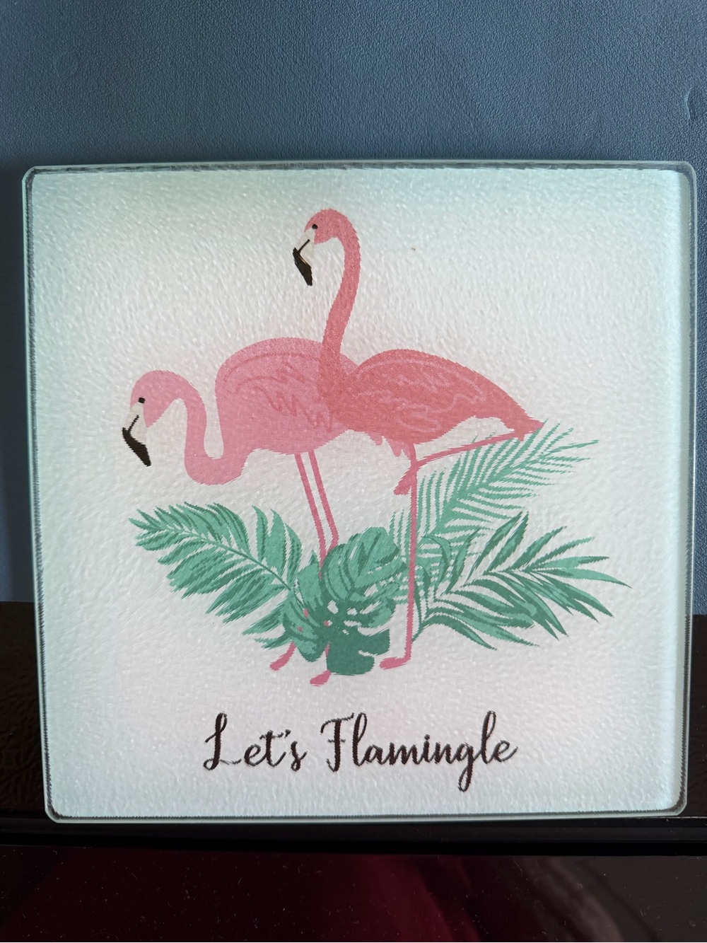 Bar ware cutting board (gl) with Flamingo design